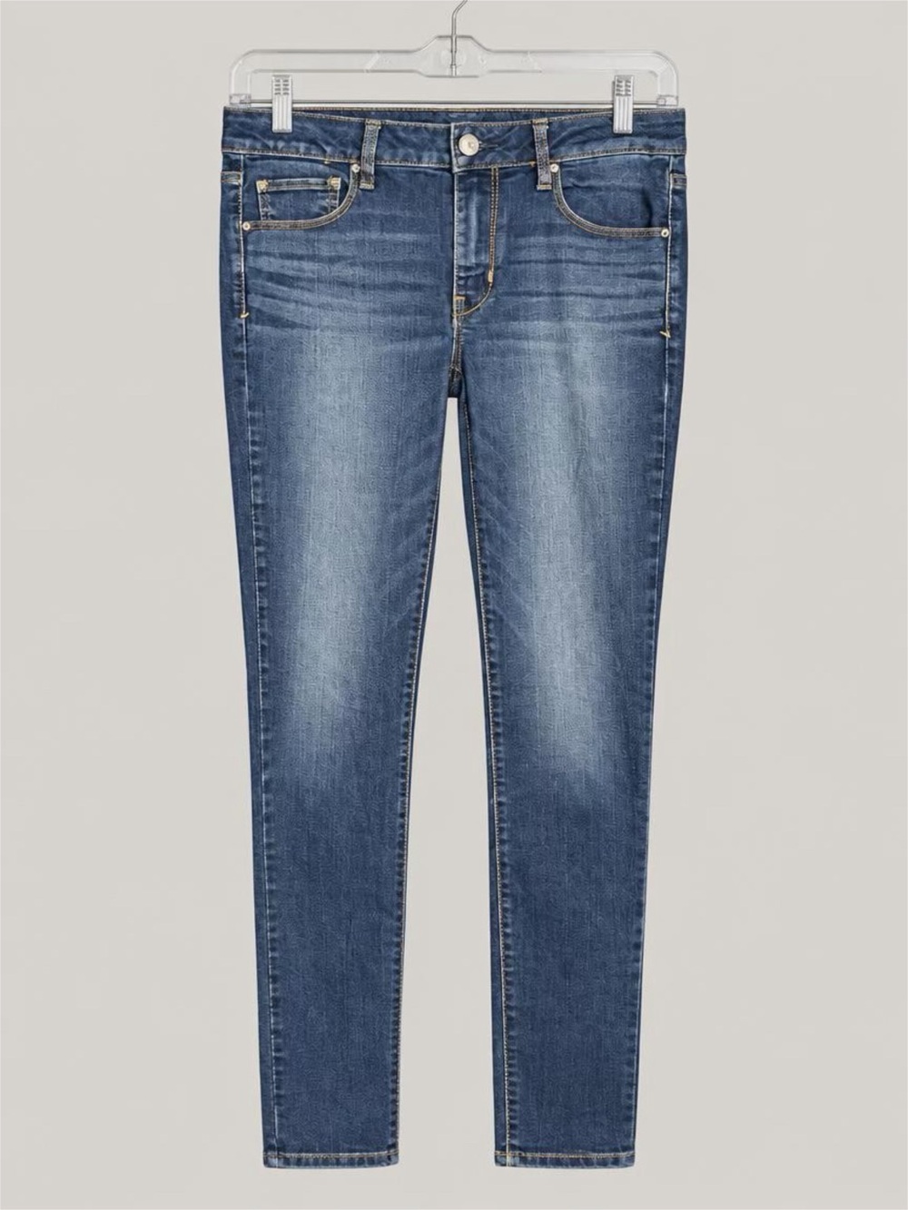 American Eagle Outfitters Women's Dark Blue Skinny Jeans - 8 Long